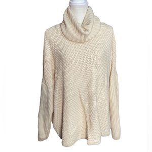 Doe & Rae Over Sized Cream Turtleneck Sweater